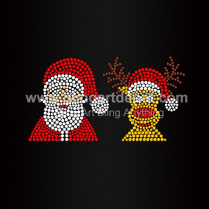Wholesale Santa Iron On Rhinestone Heat Transfers